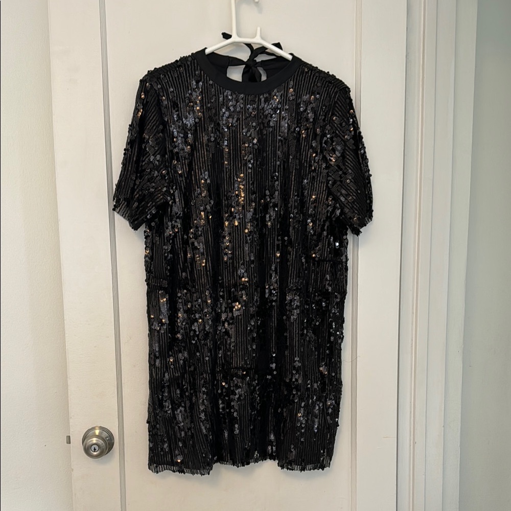 Zara Black Sequin Mini Dress